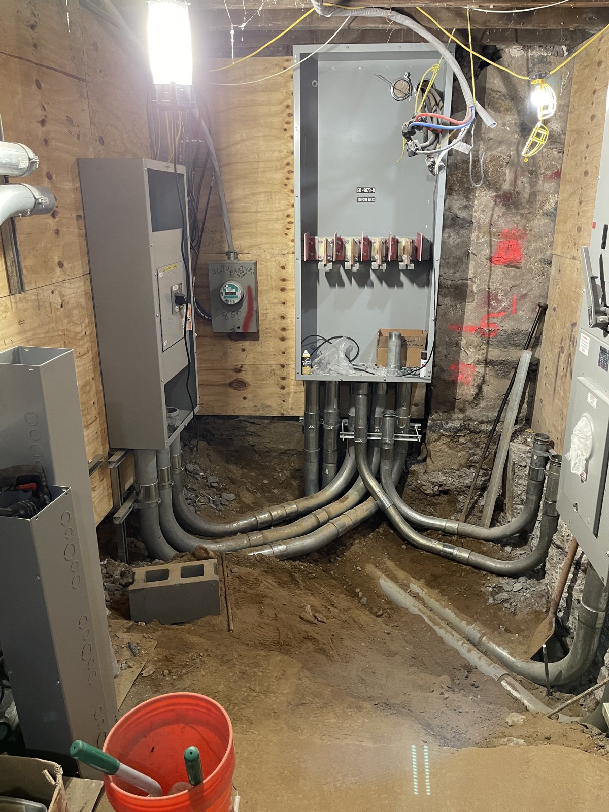 Panel and conduit installation
