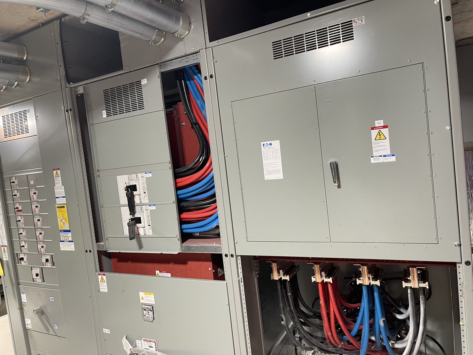 Electrical cabinets and feeder wiring