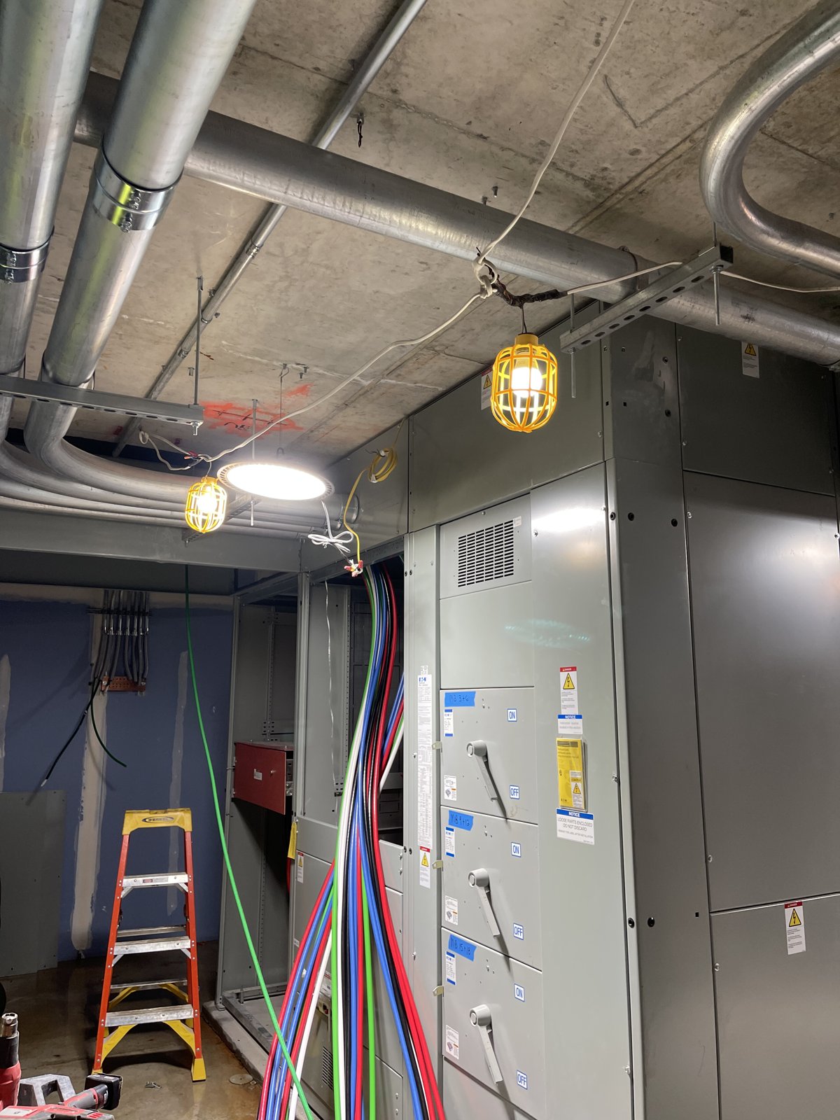 Conduit entering electrical equipment